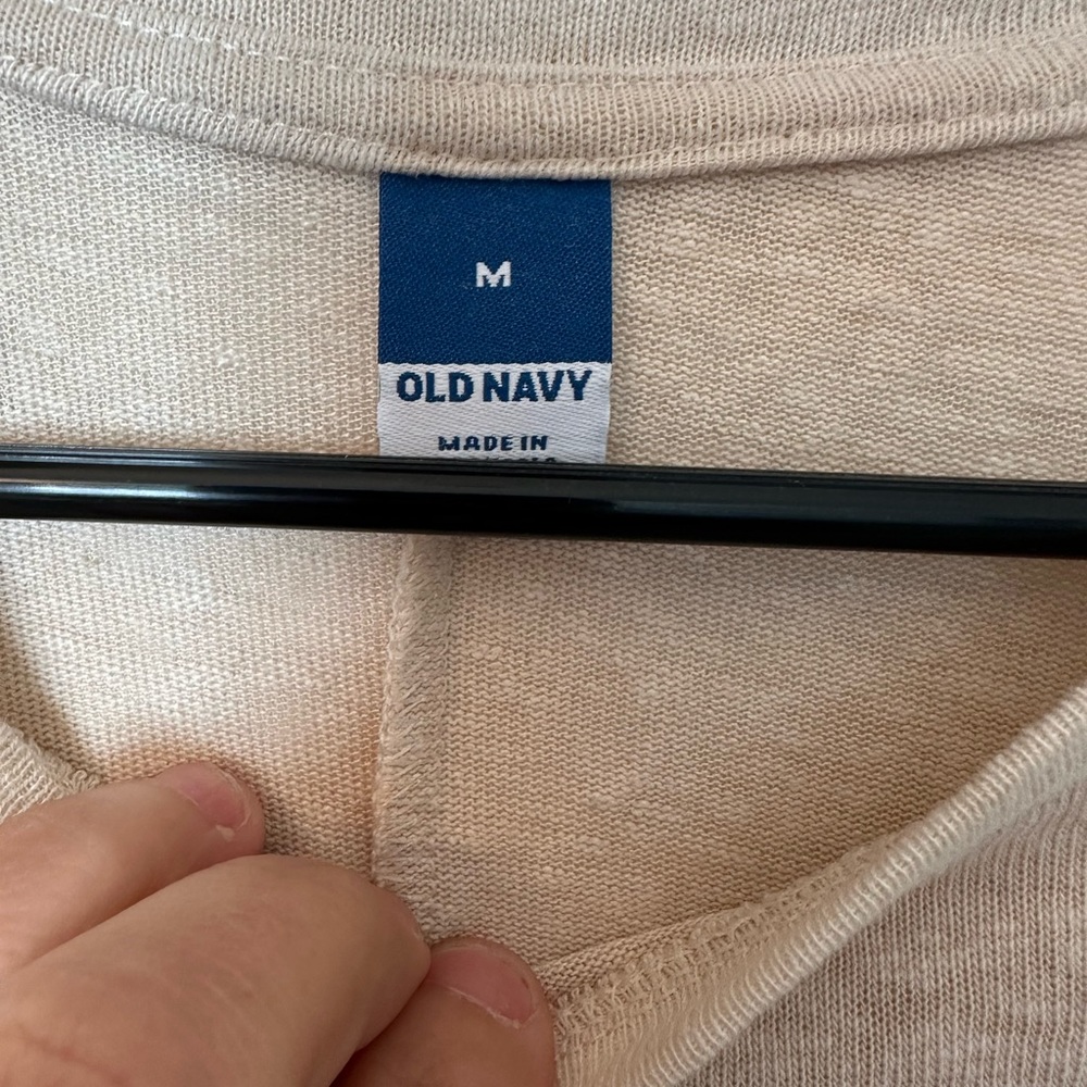 Old Navy beige cinch waist dress. Medium. - Picture 4 of 5